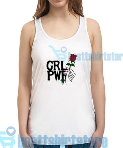 Girl power hand up with rose Tank Top Unisex