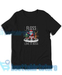 Floss Like a Boss T-Shirt Santa Funny Christmas S-3XL