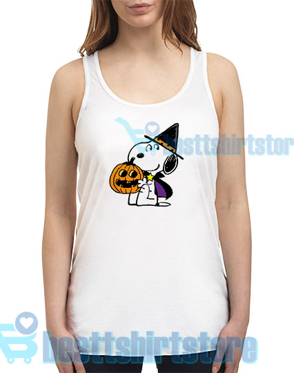 Snoopy Halloween Pumpkin Tank Top for Men's and Women's S-2XL