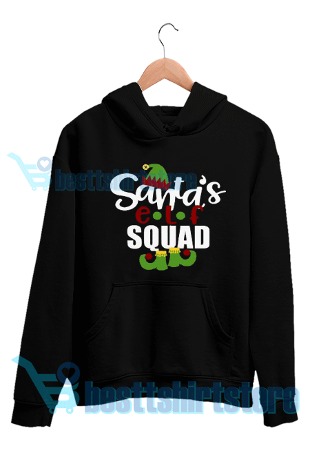 Santa's-Elf-Squad-Hoodie-Black
