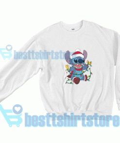 Stitch-Christmas-Lights-Sweatshirt-White